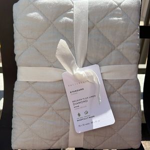 Belgian Flax Linen Diamond Quilted Sham